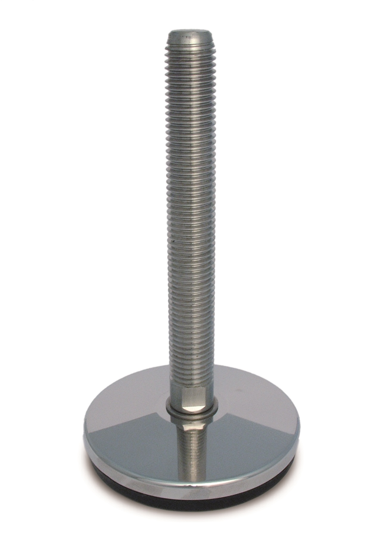 Stainless steel adjustable feet Ø 100, fixed screw with 5° tilt, medium load